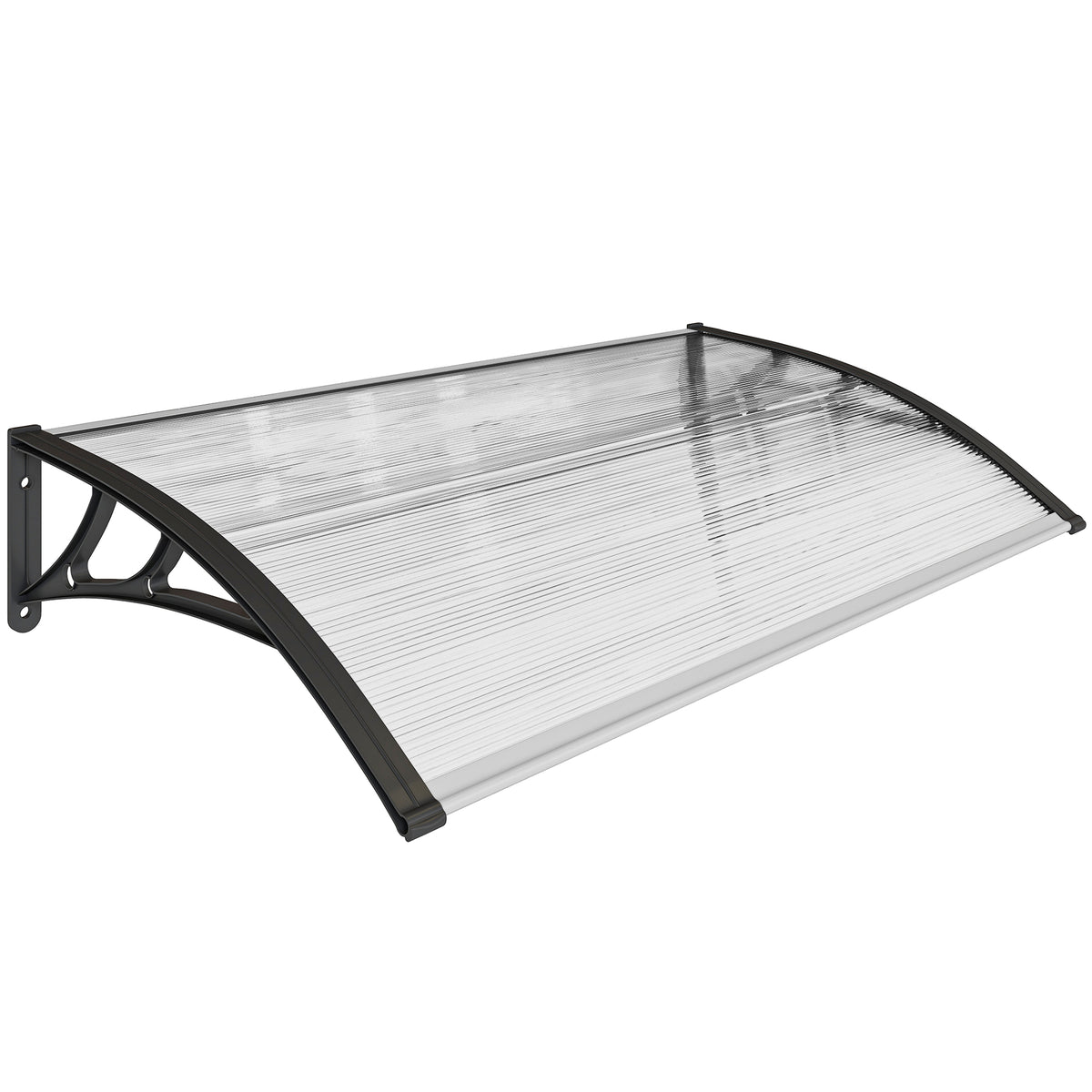 Canopy for front door/window, weatherproof, transparent, aluminum connecting rods/polycarbonate, 110 x 60 x 18