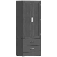 Pantry cabinet 8 door shelves adjustable shelves kitchen cupboard 159 cm black
