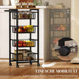 4-tier kitchen trolley on wheels, rolling serving cart, kitchen trolley with 4 steel baskets, serving cart (5)
