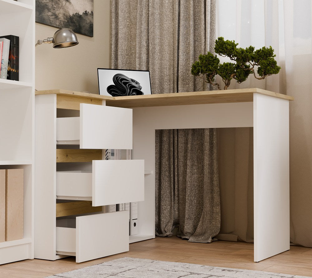 Schreibtisch NICEA LINKS ARTISAN WEISS – Produktabbildung 5