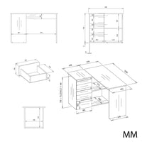 Schreibtisch NICEA LINKS ARTISAN WEISS – Produktabbildung 6