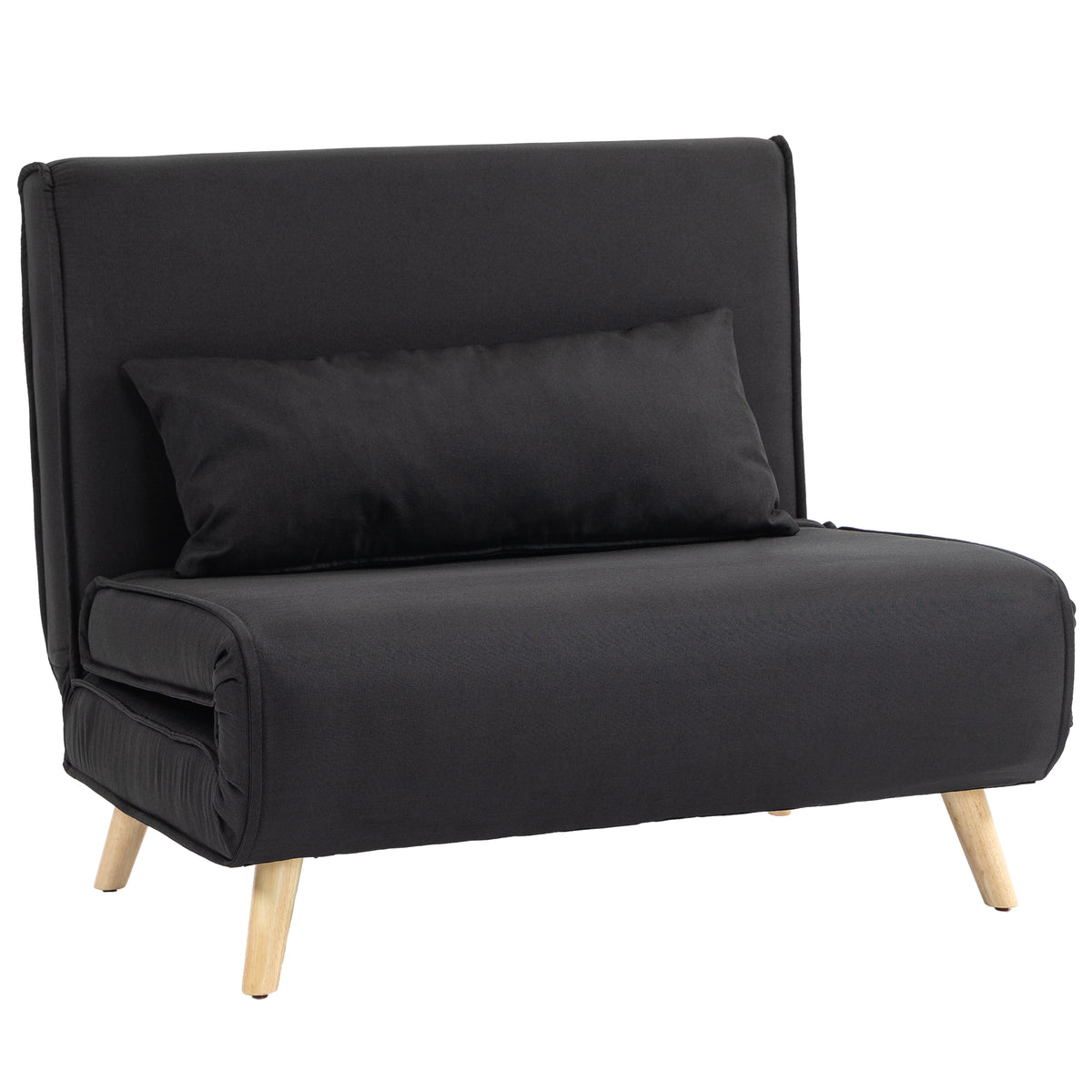Recliner chair with bed function, for 1 person, modern design, up to 120 kg, 94x78x80cm, black