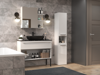 Badezimmer-Hochschrank Nel I WEISS HOCHGLANZ – Produktabbildung 6