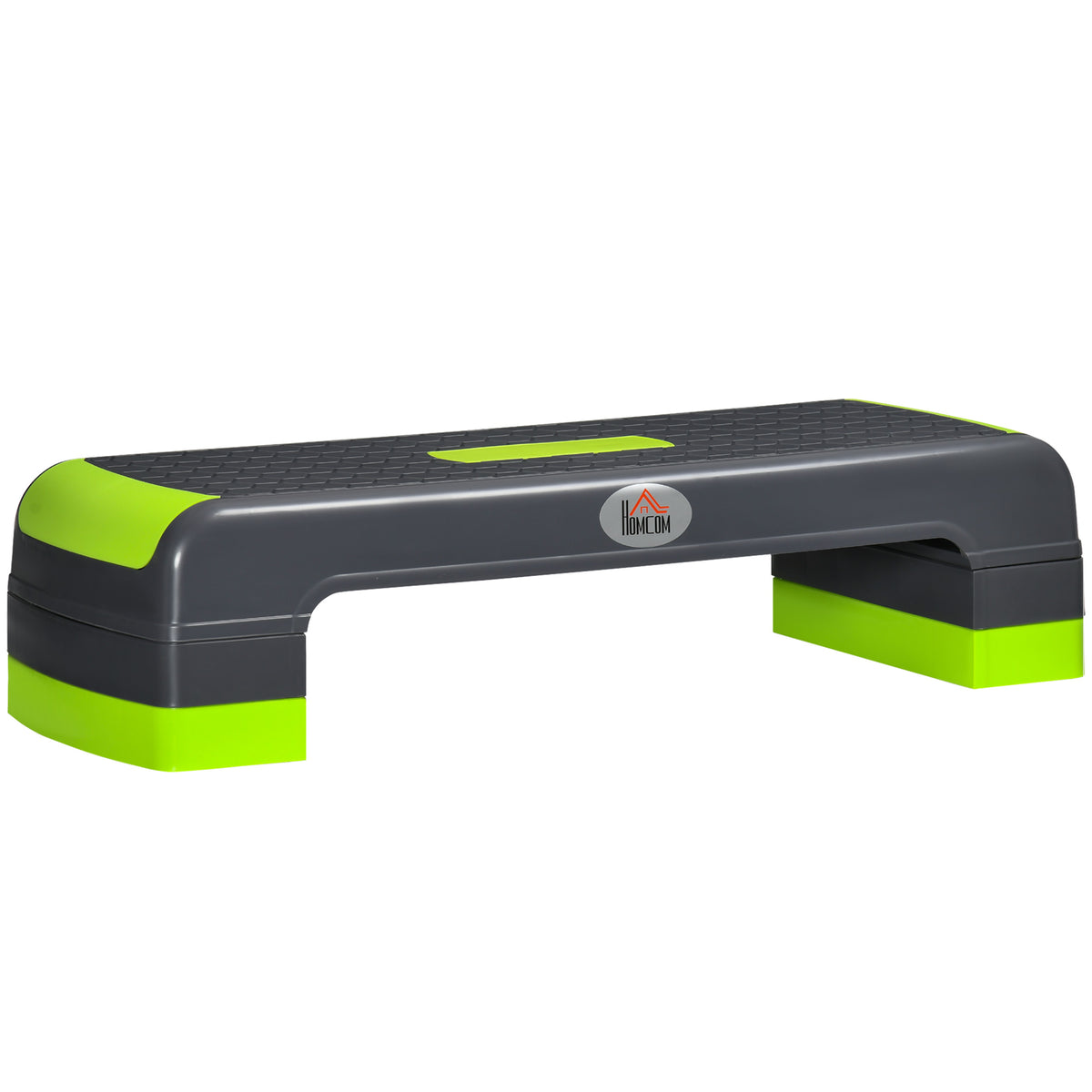 Aerobic stepper, 3-level height adjustable, up to 150 kg, 78 x 28 x 20 cm, gray/green