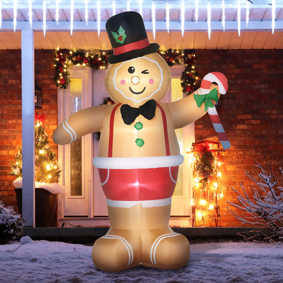 Inflatable Christmas Figures Inflatable Gingerbread Man, 2 m, incl. Blower, Multicolor (2)