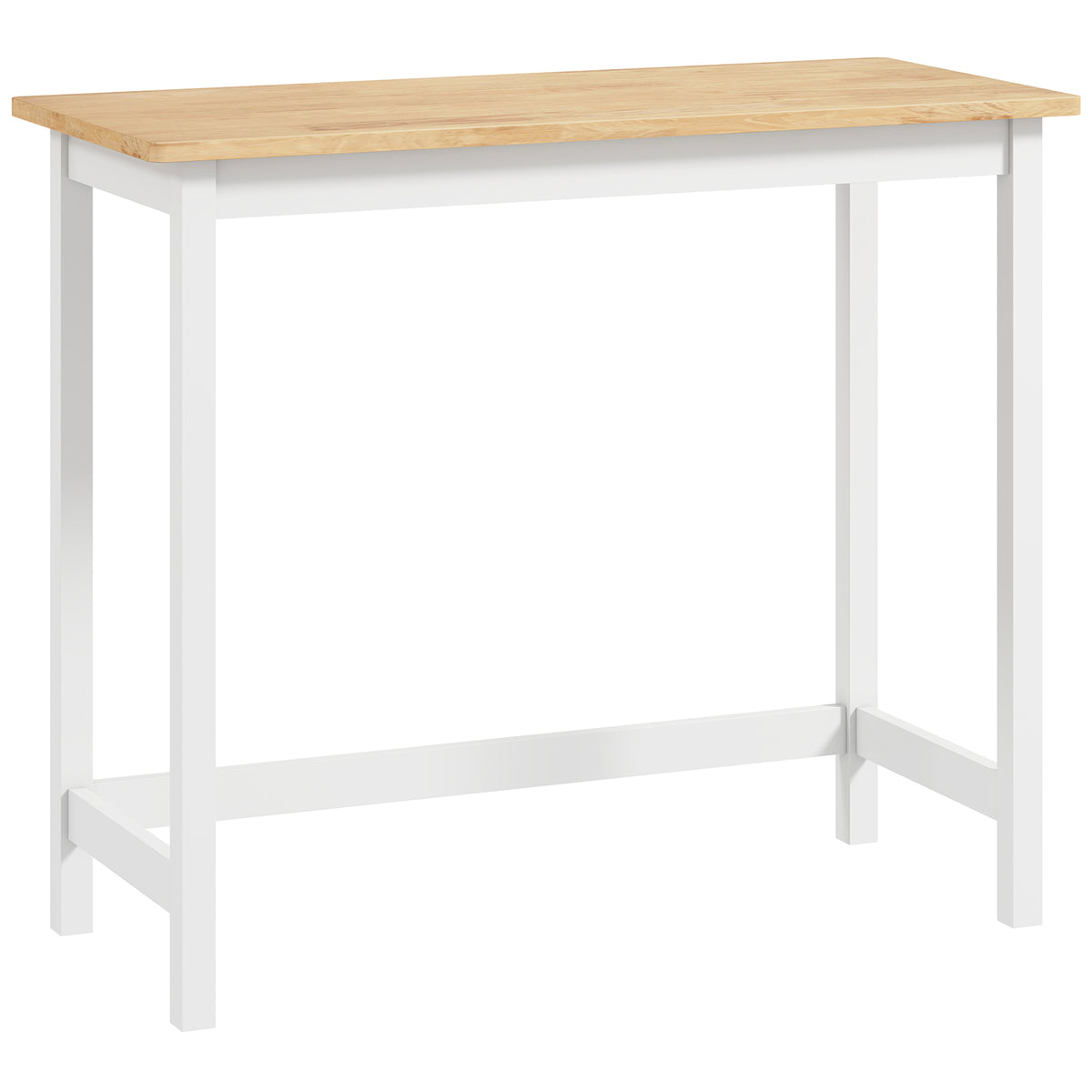 Bar table, oak look, compact, space for 2 people, natural wood + white