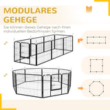 Puppy playpen, puppy enclosure, pet enclosure, foldable, lockable door, weather-resistant, 8 panels, black (4)
