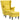 Wingback chair with ottoman, upholstered armchair with rubberwood legs, fabric cover, yellow