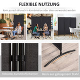 Room divider, 3-panel privacy screen, room separator with metal frame, black (6)