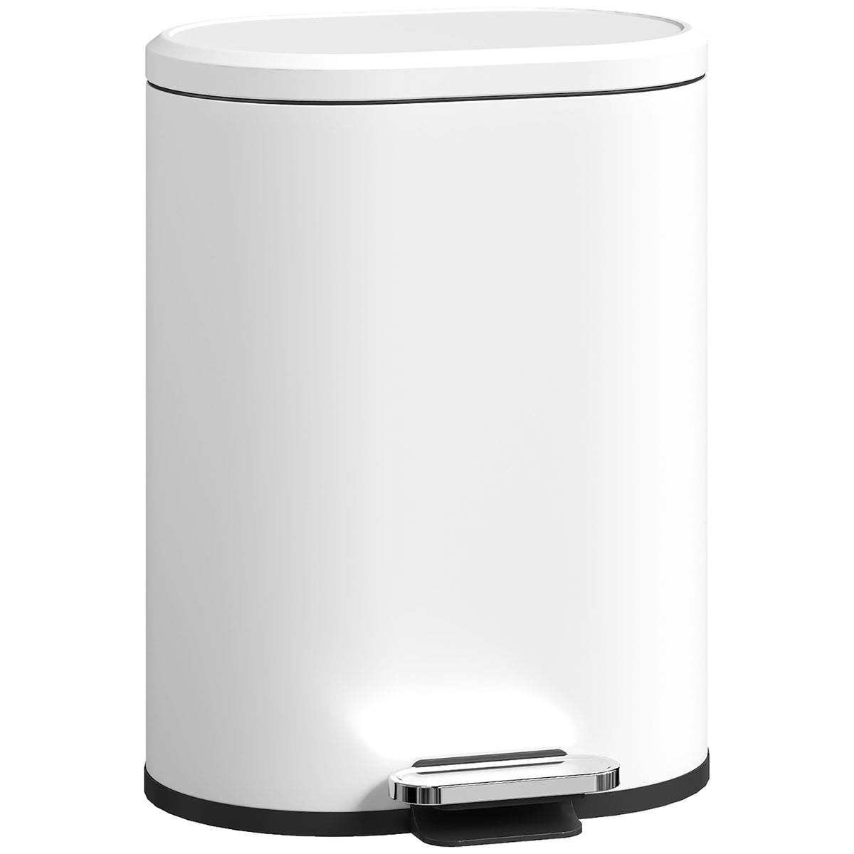 12L Trash Can Step-On Waste Bin with Lid, Foot Pedal, Inner Bucket, Soft-Close Function, 30 x 25.5 x 37.5 cm