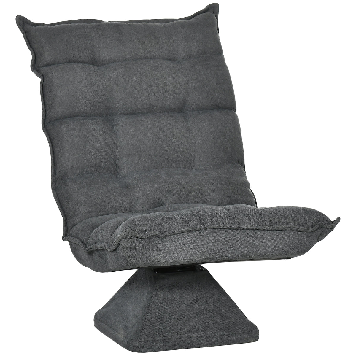 Recliner reading chair, swivel, linen look, 62 cm x 70 cm x 95 cm, gray