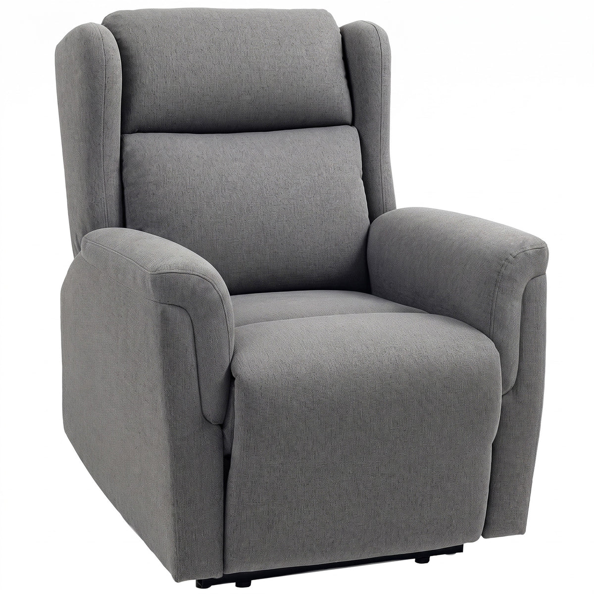 Recliner chair, adjustable upholstered armchair with footrest, 160° tiltable, linen look, quick assembly, dark