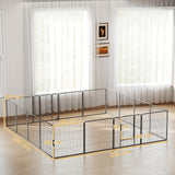 Puppy playpen, 16-panel foldable puppy run with door for small to medium dogs, 3.2 x 3.2 x 0.8 m, grey (3)