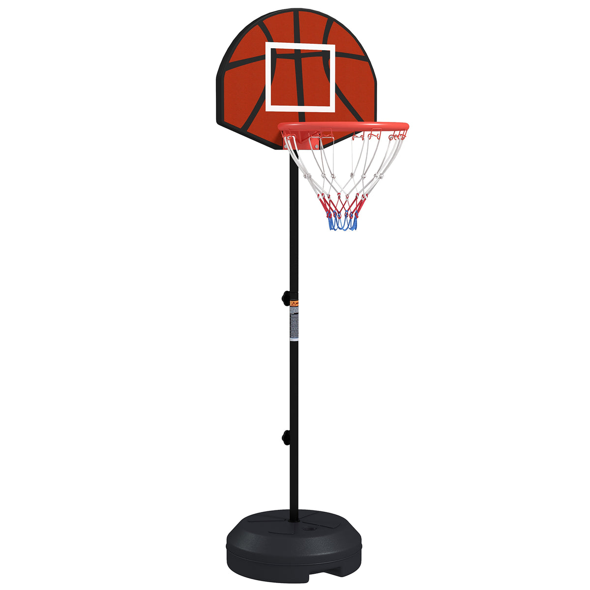 Basketball stand, height-adjustable, magnetic dartboard, 98-148cm, black