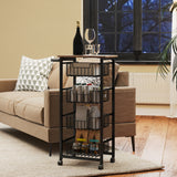 4-tier kitchen trolley on wheels, rolling serving cart, kitchen trolley with 4 steel baskets, serving cart (6)