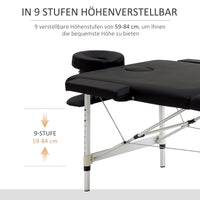 Massage table, 2-section foldable massage bed with faux leather, headrest, armrests, carrying bag (4)