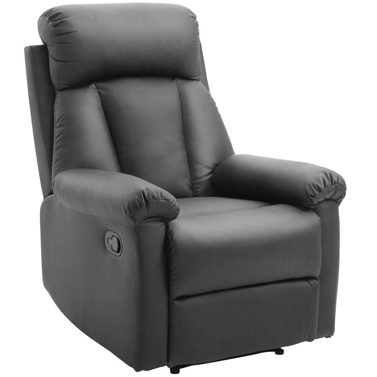 Recliner armchair, TV chair with reclining function, manually adjustable lounge chair in faux leather for living