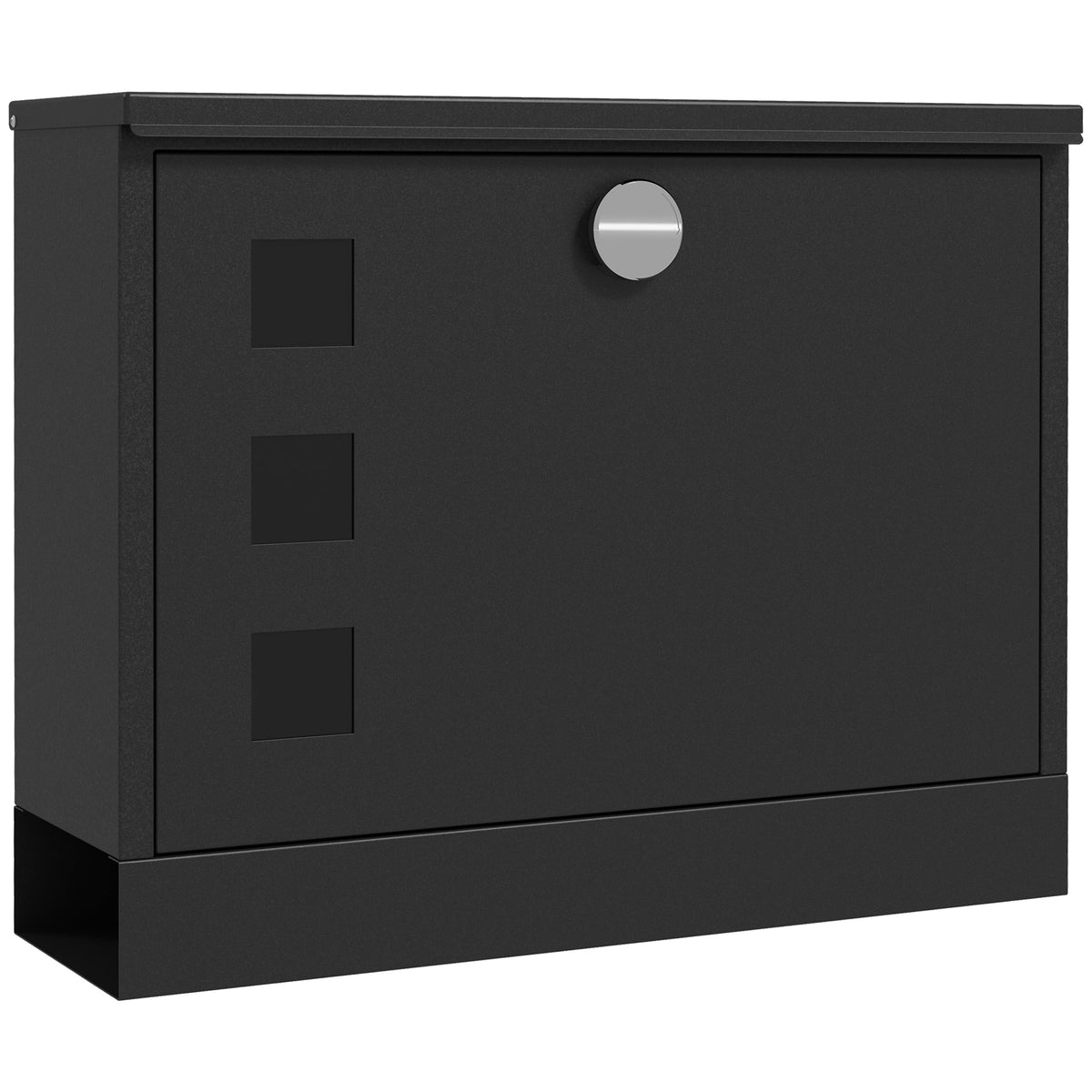Letterbox metal mailbox, modern, lockable, 36.5 x 11.5 x 29 cm, black