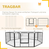 Puppy playpen, puppy enclosure, pet enclosure, foldable, lockable door, weather-resistant, 8 panels, black (5)