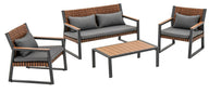 Gartenmöbelset TEXAS mit Sofa Sesseln und Couchtisch GRAU
