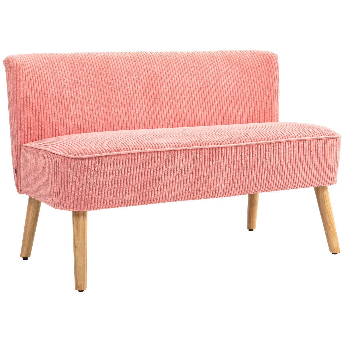 Two-seater sofa, elegant Scandi design, solid wood frame, up to 150 kg, 117 x 56.5 x 77 cm, pink
