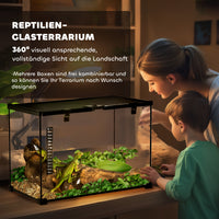 Reptile Terrarium Feeding Box Glass Terrarium for Amphibians and Arachnids with Thermometer Reptile Breeding Box (4)