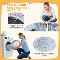 Cat tunnel, plush fabric, cushion, foldable, metal frame, cat cave, light gray (7)