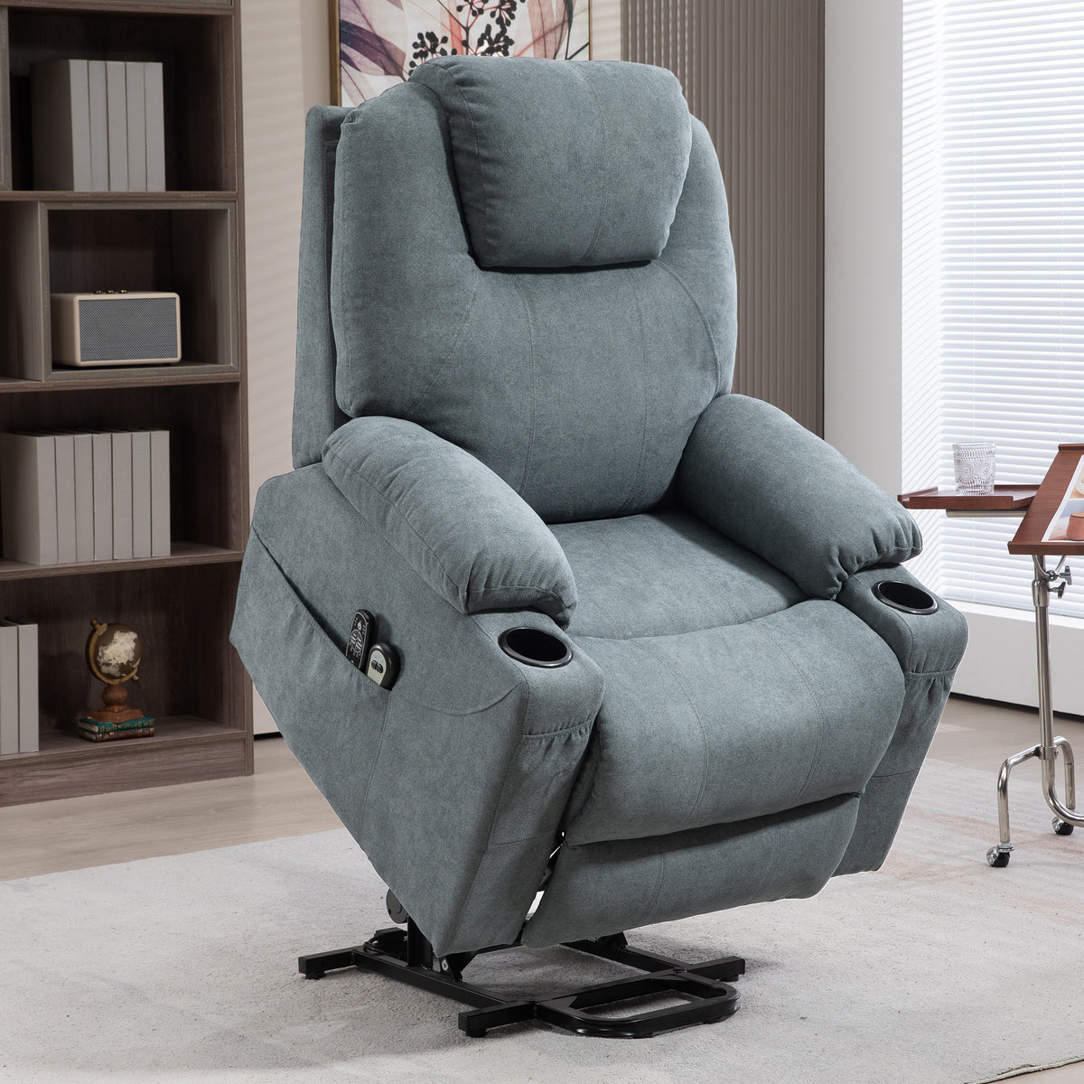 Massage chair, lift assist senior chair, 8 massage points, side pockets, remote control, 90L x 101W x 107 cm (2)