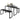 Garden furniture set for 4 people, 1 table & 2 benches, metal, black