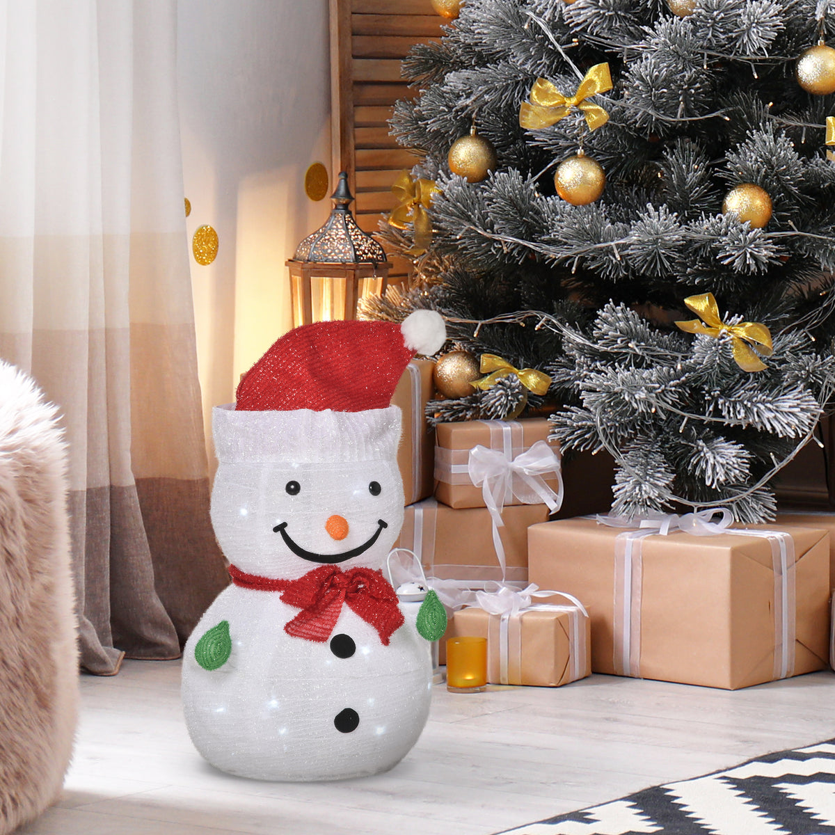 Outdoor Christmas snowman decoration. Christmas decor Christmas light, incl. LEDs, 30 cm x 30 cm x 51 cm (2)
