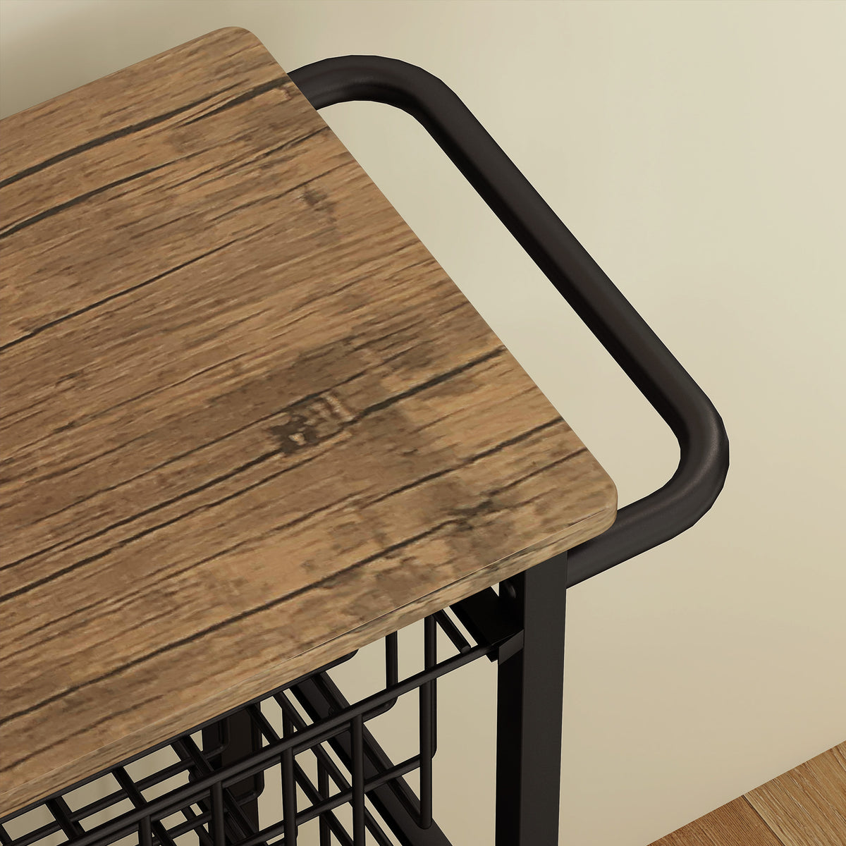 4-tier kitchen trolley on wheels, rolling serving cart, kitchen trolley with 4 steel baskets, serving cart (9)