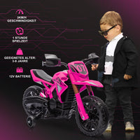 Electric motorcycle for children, 12V kids' motorcycle with training wheels, children's vehicle with horn and (4)