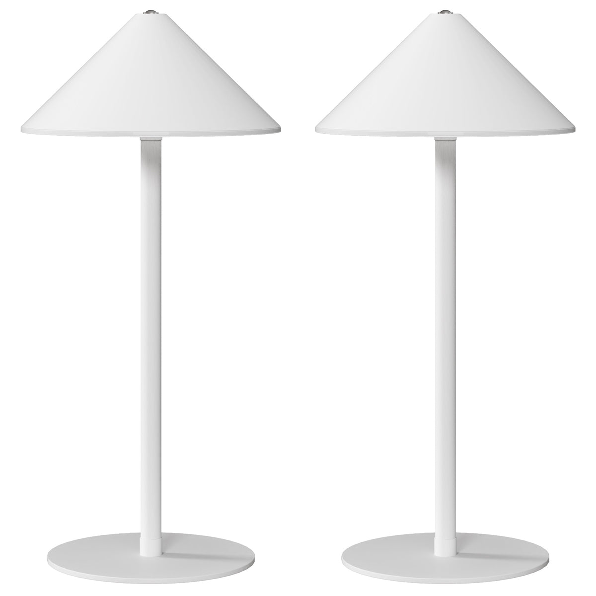 LED desk lamp with USB cable, touch switch, metal, rechargeable, white