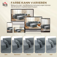 Modular corner sofa, U-shape sofa with wide and deep seat, 2 ottomans, dark gray (7)
