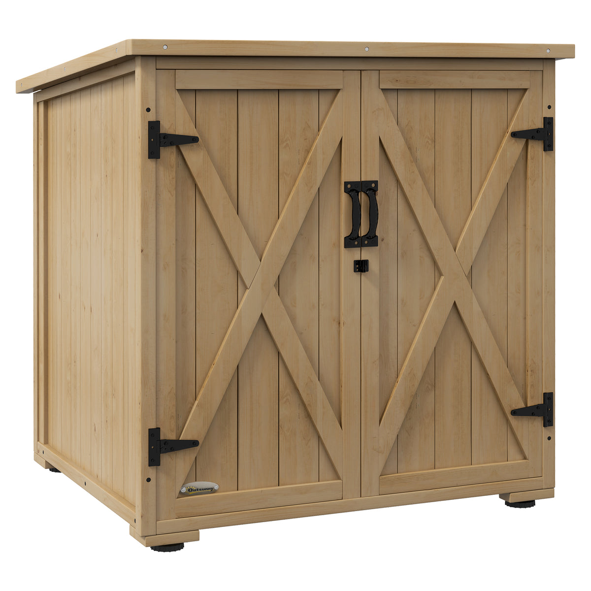 Outdoor storage box, garden box, cushion box, weather-resistant, asphalt roof, 77.5 cm x 88 cm x 90 cm, dark