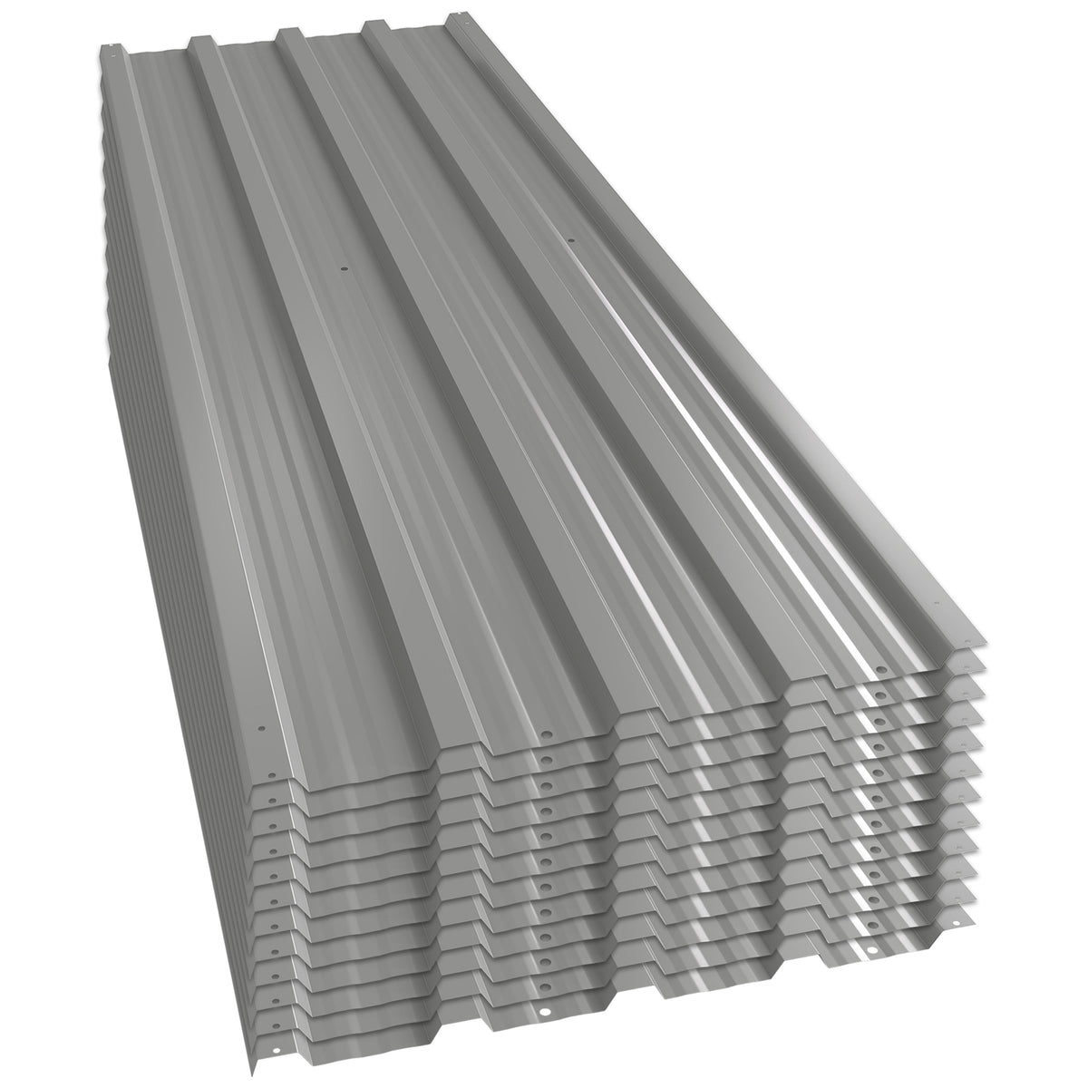 12 pieces trapezoidal sheet metal 129x45cm 7m² galvanized roof sheet 0.25 mm weatherproof profile sheet light