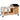 Small animal hutch for dwarf rabbits, guinea pigs, with wheels, 108 x 58 x 73.5 cm, yellow