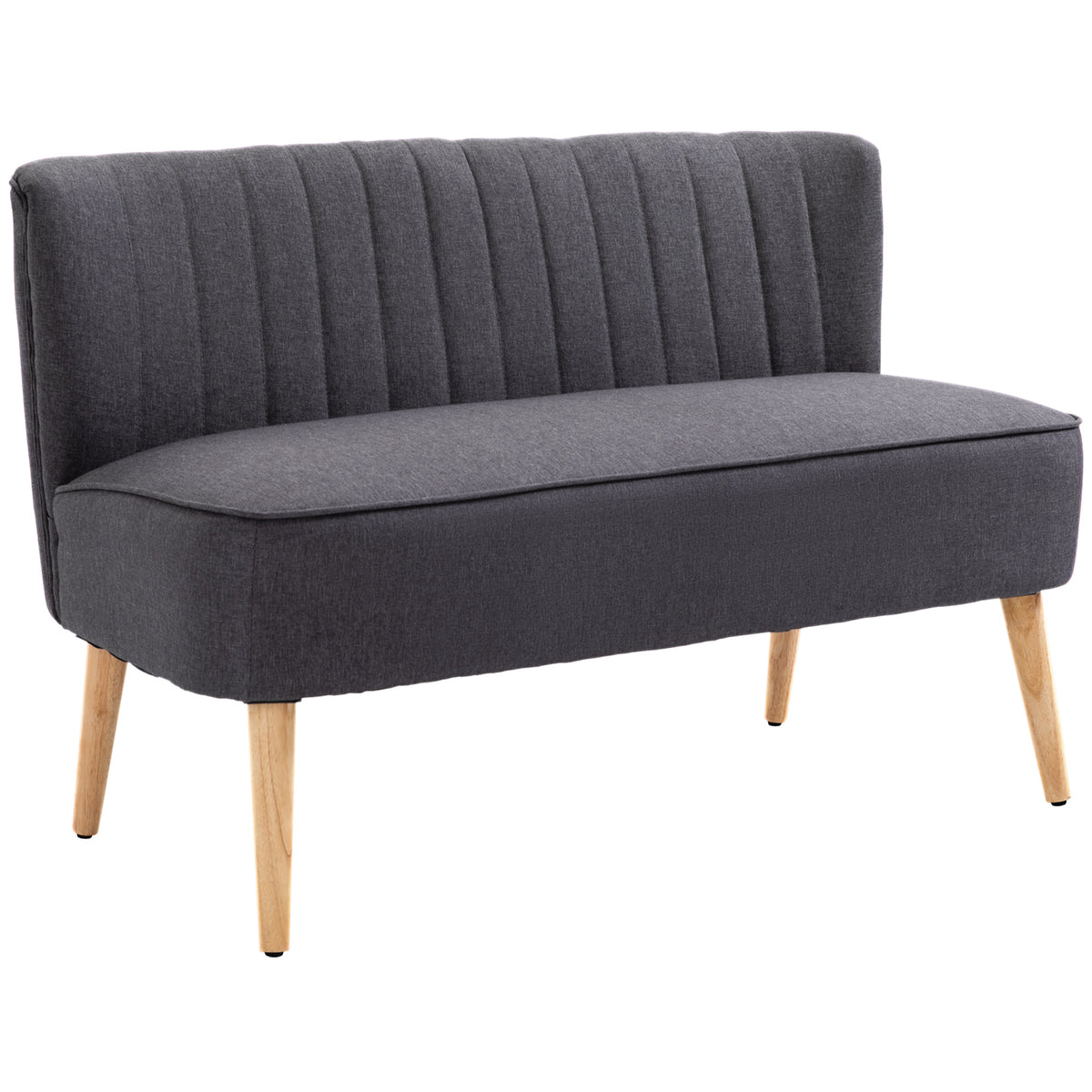 2-seater sofa, soft upholstery, easy-care cover, up to 220 kg, 117 x 56.5 x 77 cm, dark gray