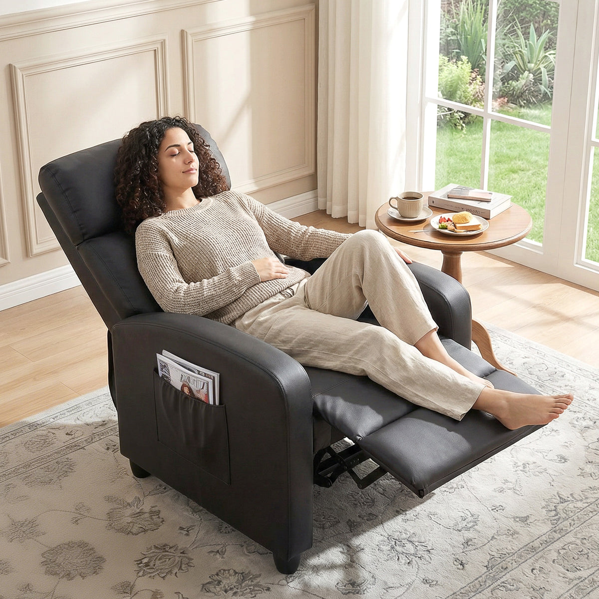 Recliner TV chair with vibration massage, reclining function, 2 massage points, remote control, 68 x 88 x 98 cm (2)