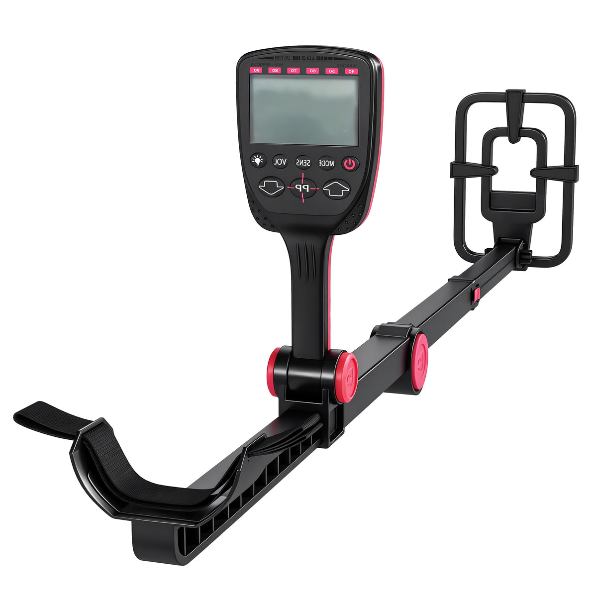 Metal detector IP68 waterproof foldable metal detector with 4 modes, headphones, shovel, carrying bag, LCD