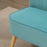 Retro design 2-seater sofa, wooden legs, 117 cm x 56.5 cm x 77 cm, green (8)