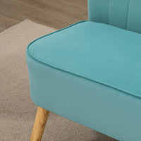 Retro design 2-seater sofa, wooden legs, 117 cm x 56.5 cm x 77 cm, green (8)