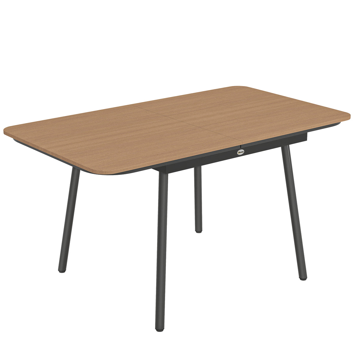 Garden table 140 x 80 cm for 6 people rust-resistant outdoor dining table with WPC tabletop, adjustable feet