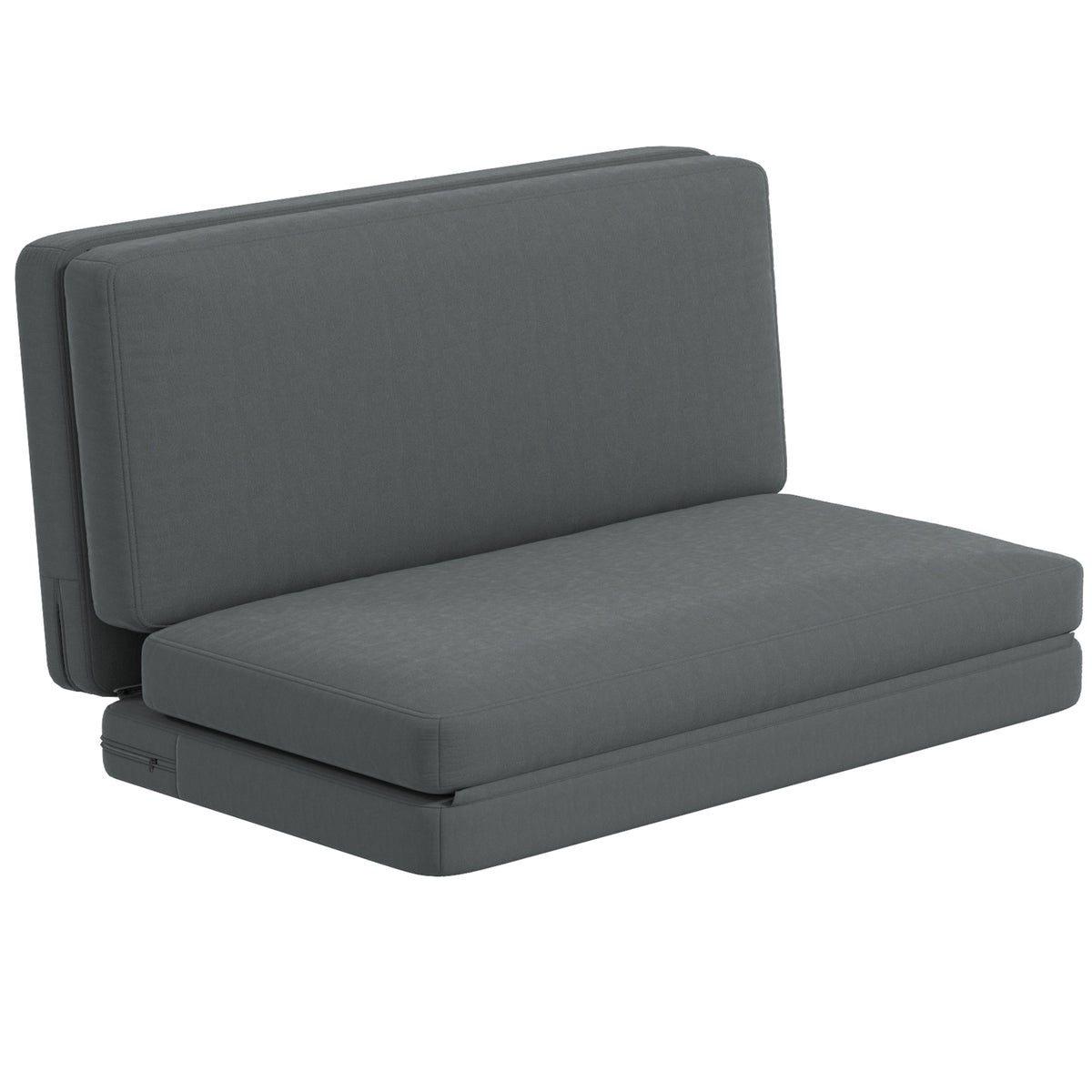 3-in-1 foldable recliner, guest mattress, separable, 138 cm wide, dark gray
