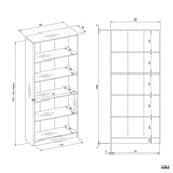 REGAL Schrank R80 für Bücher EICHE ARTISAN SCHWARZE KANTEN 5 Ablagen für Büro – Produktabbildung 6
