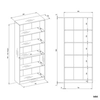 REGAL Schrank R80 für Bücher EICHE ARTISAN SCHWARZE KANTEN 5 Ablagen für Büro – Produktabbildung 6
