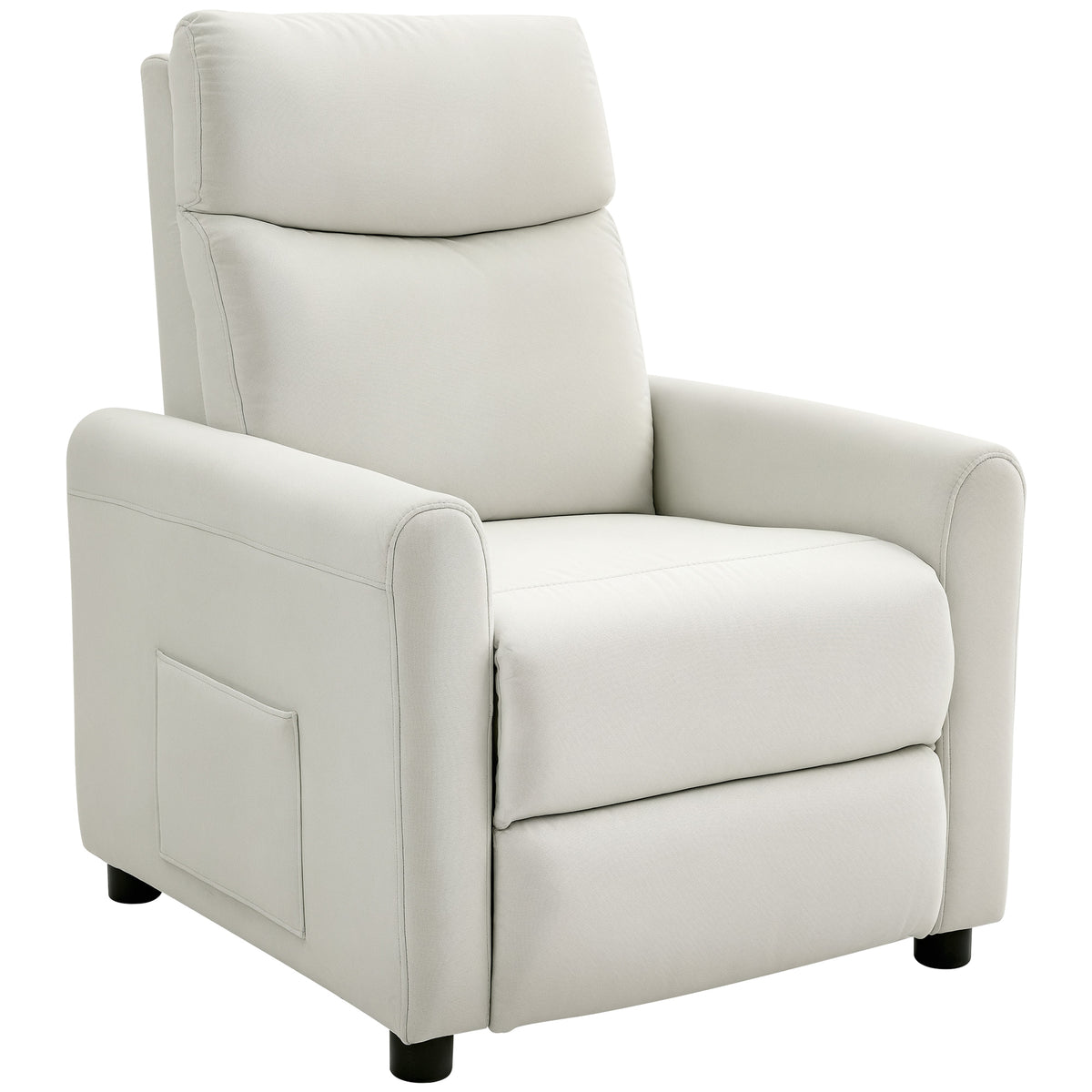 Recliner armchair, TV chair with reclining function, TV armchair with pocket springs, footrest, linen-look