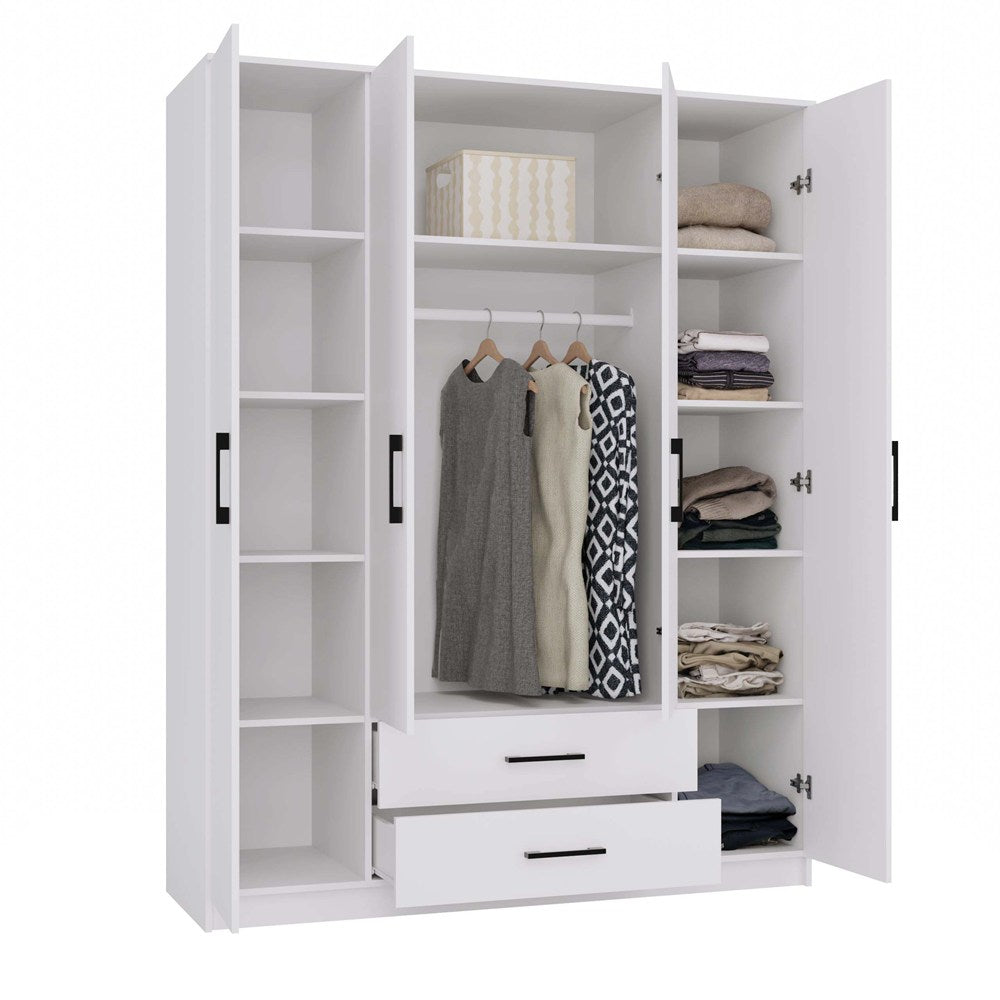 Kleiderschrank ROMANA 160 WEISS ohne Spiegel – Produktabbildung 2