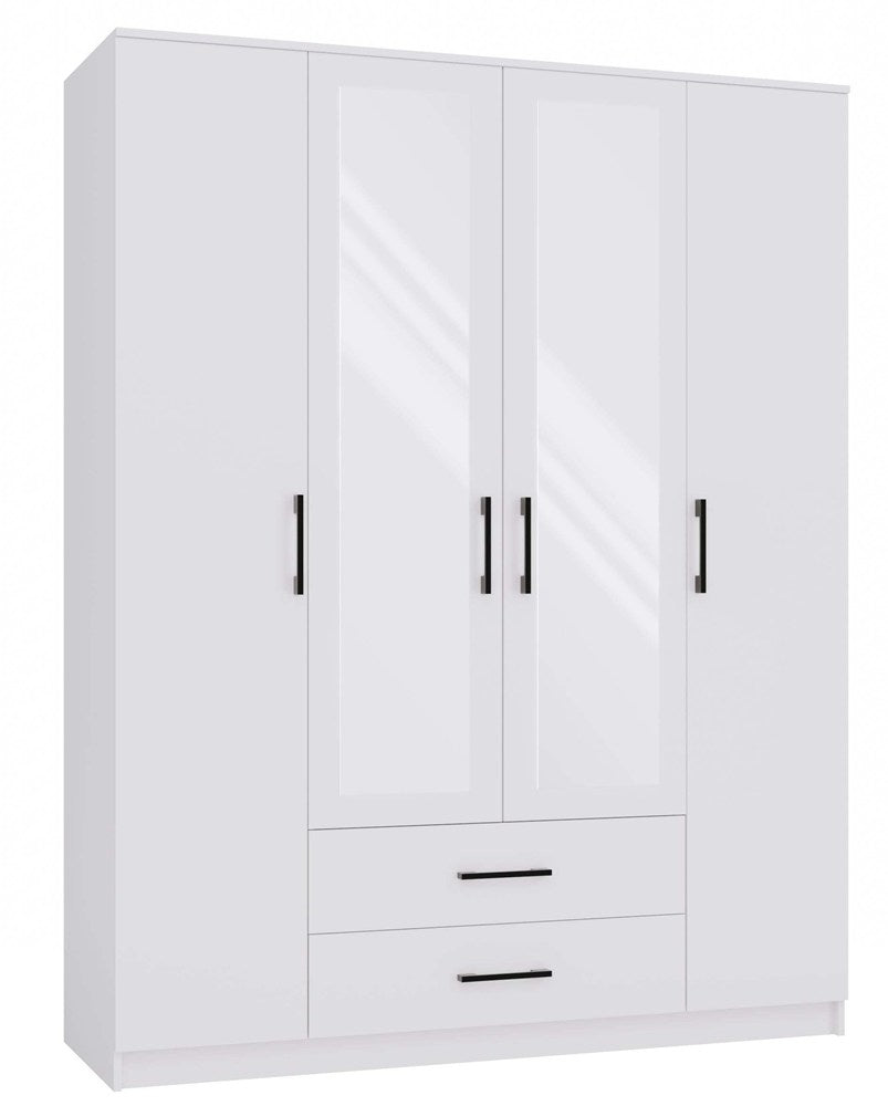 Kleiderschrank ROMANA 160 mit Spiegel WEISS