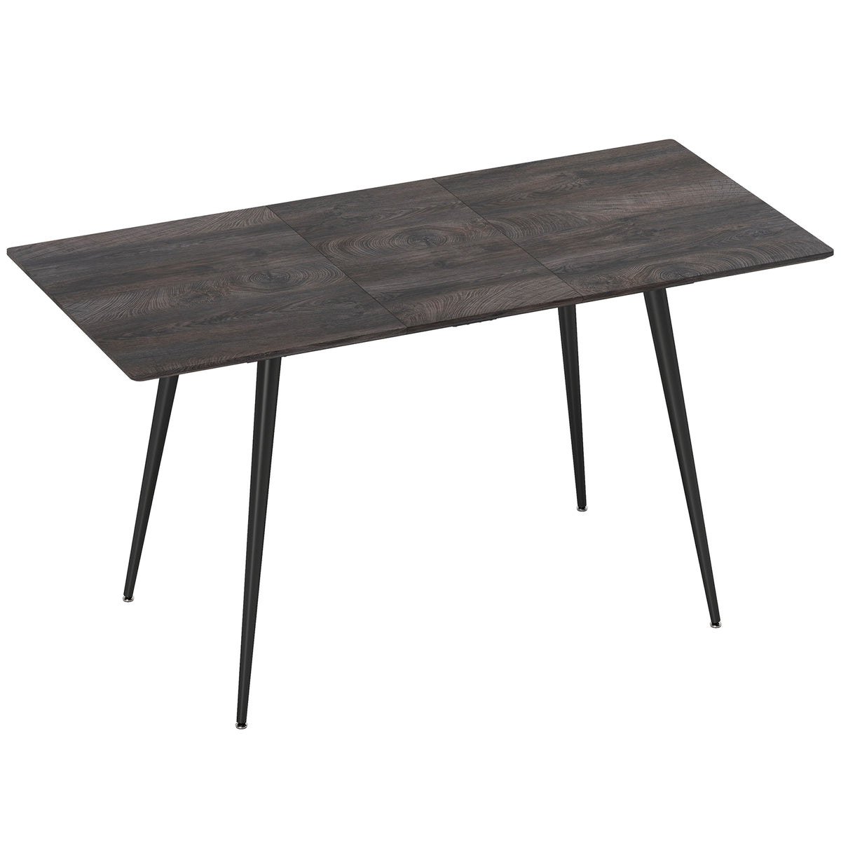 Extendable dining table, expandable table for 6-8 people, kitchen table with solid steel legs